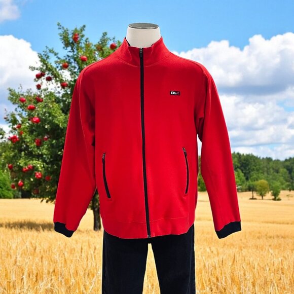 RLX Ralph Lauren Track Jacket XXL Red Zip Up High Neck Logo Streetwear Sporty - Picture 1 of 8